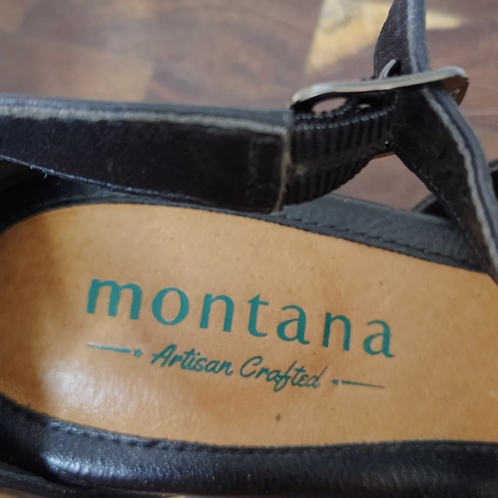 Montana black leather sandals Size 6 - Picture 7 of 9